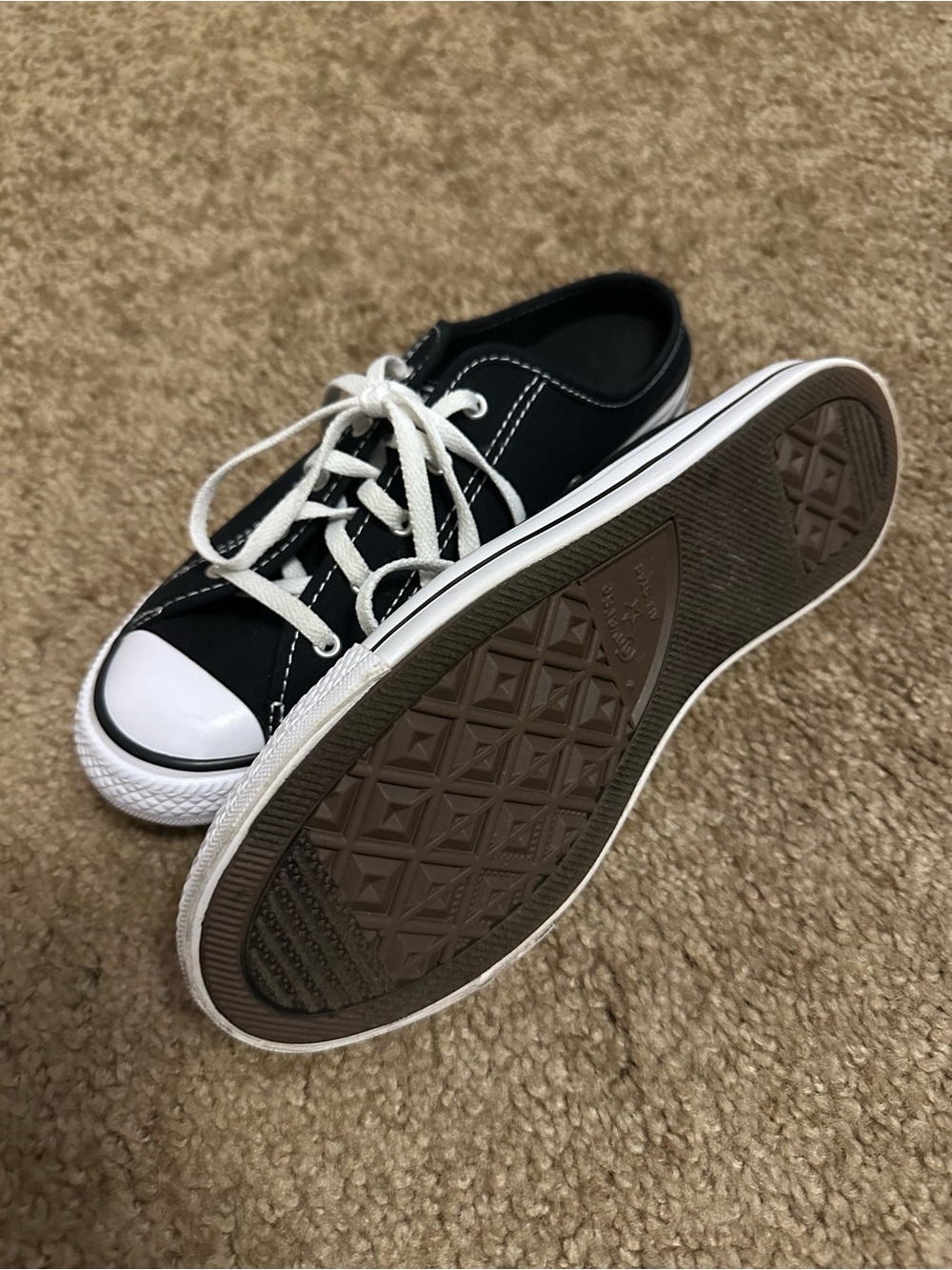Converse Black and White Canvas Low-Top Sneakers - Picture 3 of 5